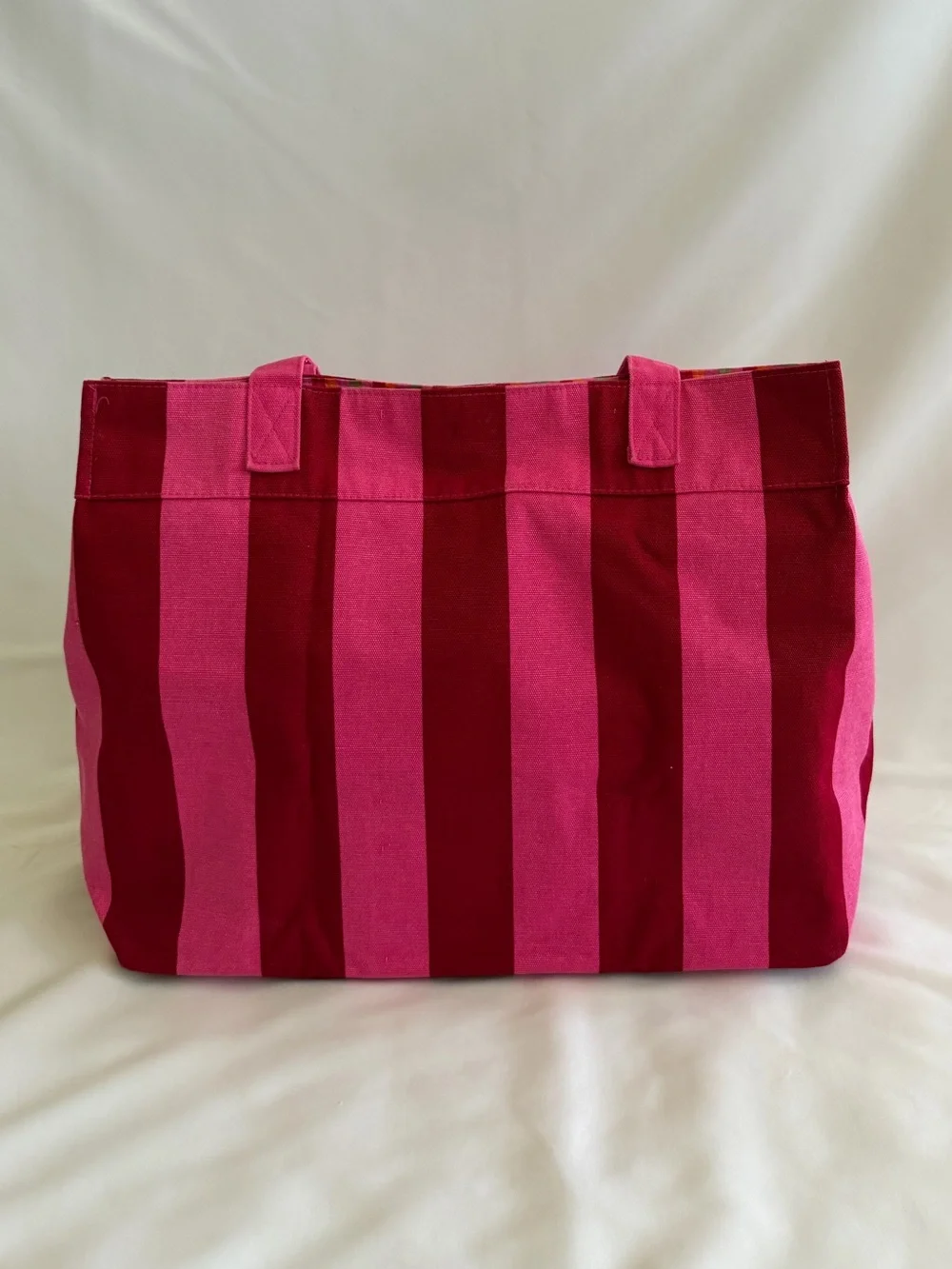 Victoria's Secret Pink Striped Canvas Tote